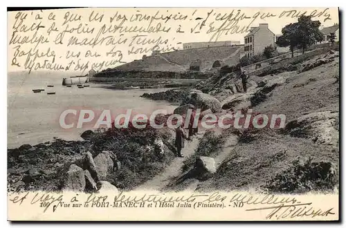 Cartes postales Vue sur le Port Manech et l'Hotel Julia Finistere