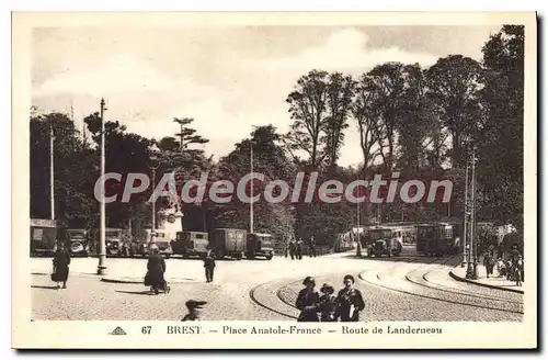 Cartes postales Brest Place Anatole France Route de Landerneau