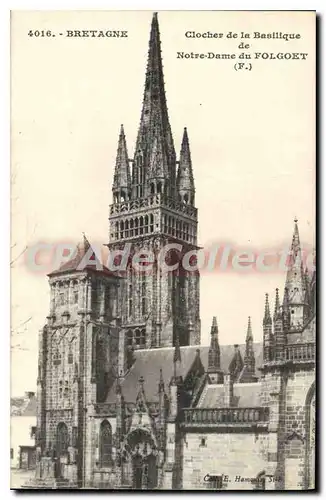 Cartes postales Bretagne Clocher de la Basilique de Notre Dame du Folgoet