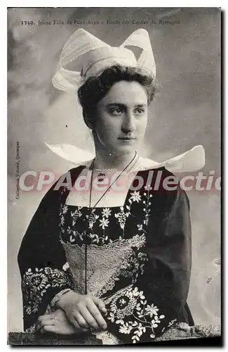 Ansichtskarte AK Jeune Fille de Pont Aven �tude des coiffes de bretagne