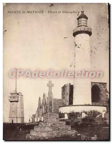 Ansichtskarte AK Pointe St Mathieu Phare et Semaphore