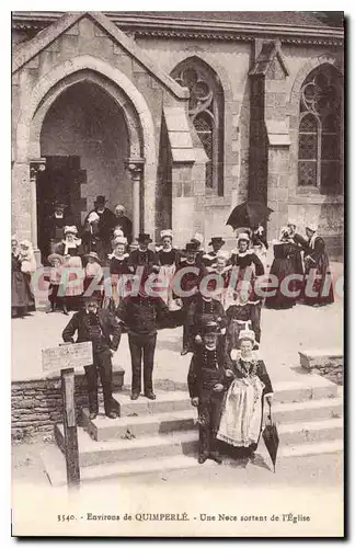 Cartes postales Environs de Quimperle Une Noce sortant de l'Eglise