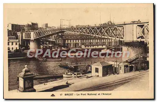 Cartes postales Brest Le Pont National et l'Arsenal