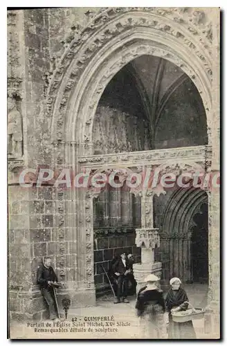 Ansichtskarte AK Quimperle Portail de l'Eglise St Michel