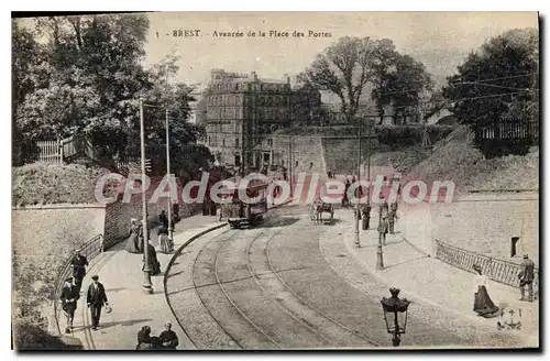 Cartes postales Brest Avancee de la Place des Portes