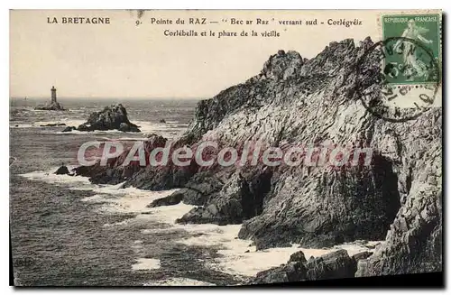 Cartes postales Pointe du Raz Bec ar Raz versant sud Corlegreiz