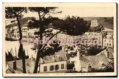 Cartes postales Audierne Finistere Le fond du Port la place du march�