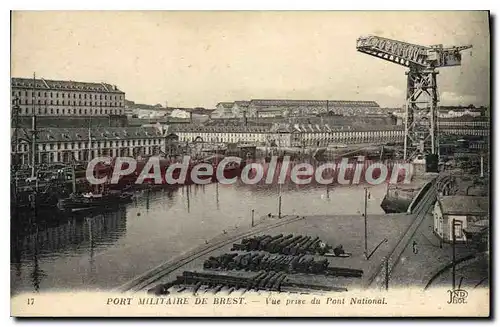 Cartes postales Port militaire de Brest vue prise du pont National