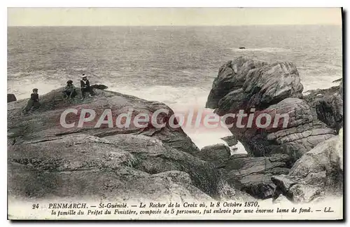 Ansichtskarte AK Penmarch St Guenole le Rocher de la Coix o� le 8 Octobre 1870 la famille du Prefet du Finistere