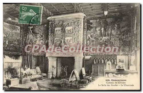 Ansichtskarte AK Concarneau chateau de Keriolet la salle des Gardes la Cheminee