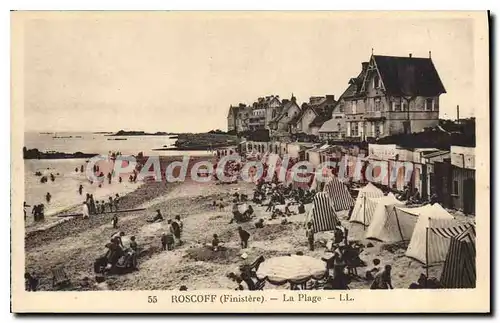 Cartes postales Roscoff Finistere la plage