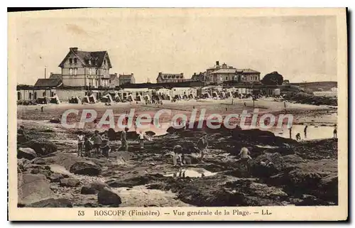 Cartes postales Roscoff Finistere vue generale de la plage