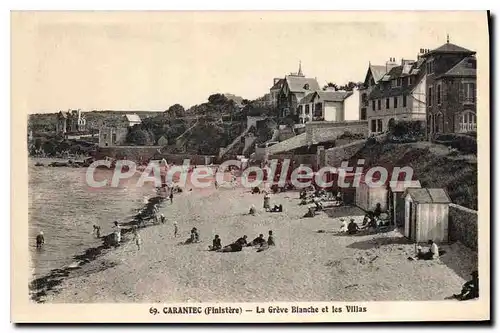 Cartes postales Carantec Finistere la Greve Blanche et les Villas