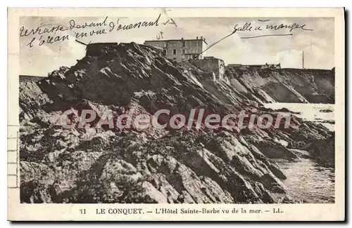 Cartes postales Le Conquet l'hotel Sainte Barbe vu de la mer