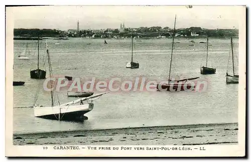 Cartes postales Carantec vue prise du port vers Saint Pol de Leon