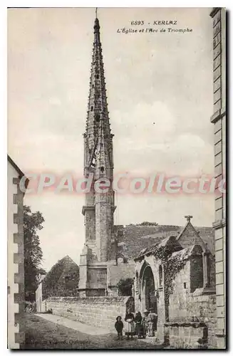 Cartes postales Kerlaz l'eglise et l'Arc de Triomphe