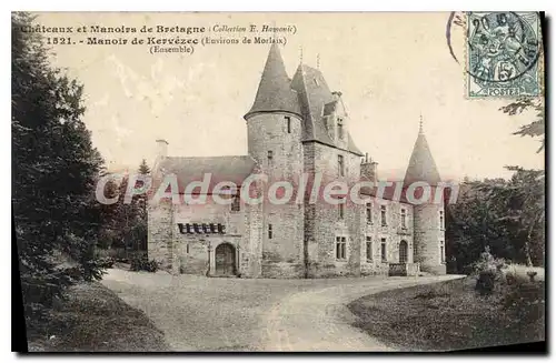 Cartes postales Chateau et Manoirs de Bretagne manoir de Kervezec environs de Morlaix ensemble