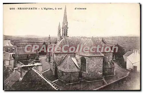 Cartes postales Brasparts l'eglise � Vol d'oiseau