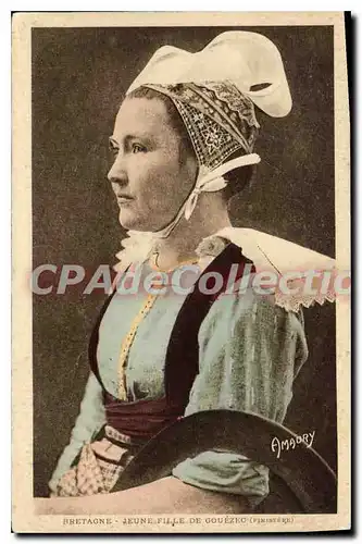 Cartes postales Bretagne jeune fille de Gouezec Finistere