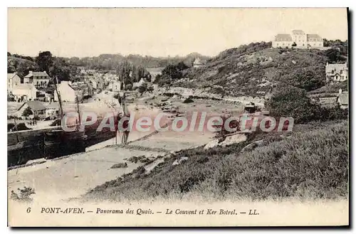 Cartes postales Pont Aven Panorama des Quais le Couvent et Ker Botrel