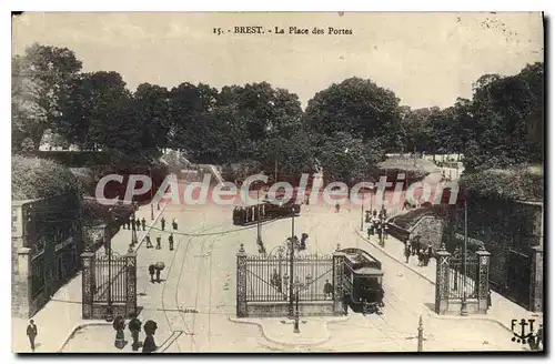 Ansichtskarte AK Brest la place des Portes