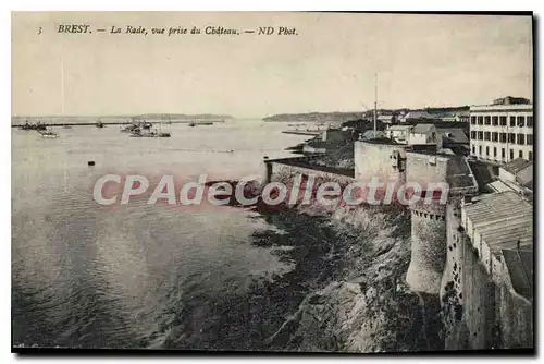 Cartes postales Brest la rade vue prise du chateau