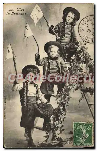 Cartes postales Vive la Bretagne enfants