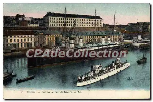 Cartes postales Brest vue sur le port de Guerre
