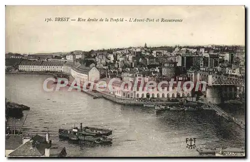 Cartes postales Brest Rive droit de la Penfeld l'avant Port et Recouvrance