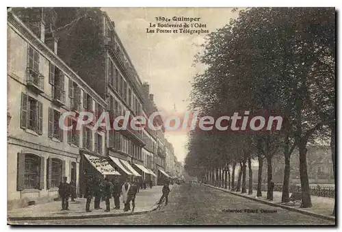 Cartes postales Quimper le boulevard de l'Odet les postes et Telegraphes