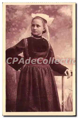 Cartes postales jeune Fille de Saint Thois Etude des Coiffes de Bretagne