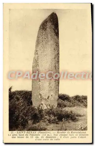 Ansichtskarte AK Saint Renan Finistere Menhir de Kerveatoux le plus haut du Finistere 12 m�tres