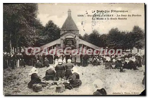 Cartes postales La Bretagne Pittoresque Ste Anne d'Auray le jour du Pardon la Messe � La Scala Sancta