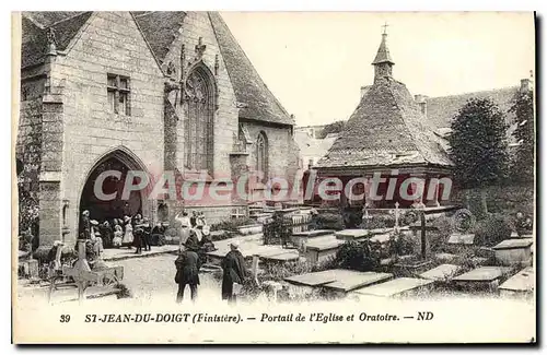 Ansichtskarte AK St Jean du Doigt Finistere Portail de l'eglise et Oratoire