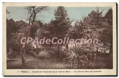 Cartes postales Treboul Colonie de Vacances de la Ville du Mans un coin du parc de Josanom