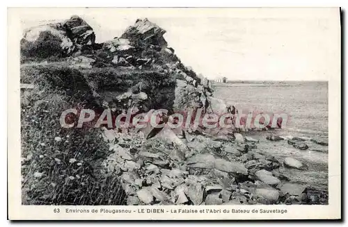 Cartes postales Environs de Plougasnou le Diben la Falaise et l'Abri du bateau de Sauvetage