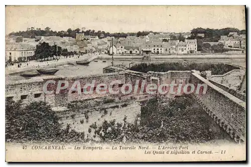 Ansichtskarte AK Concarneau les Remparts La Tourelle Nord l'Arriere port les Quais d'Aiguillon et Carnot