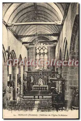 Cartes postales Morlaix Finistere interieur de l'eglise St Melaine