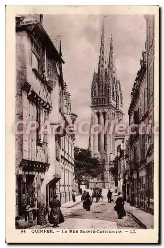 Cartes postales Quimper la rue Sainte Catherine