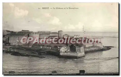 Cartes postales Brest le chateau et le Semaphore