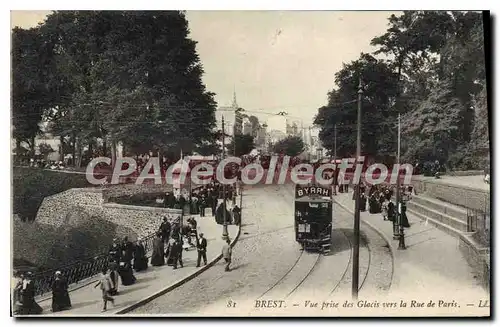 Cartes postales Brest vue prise des Glacis vers la rue de Paris