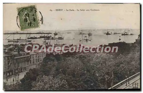 Cartes postales Brest la rade le Salut aux Couleurs