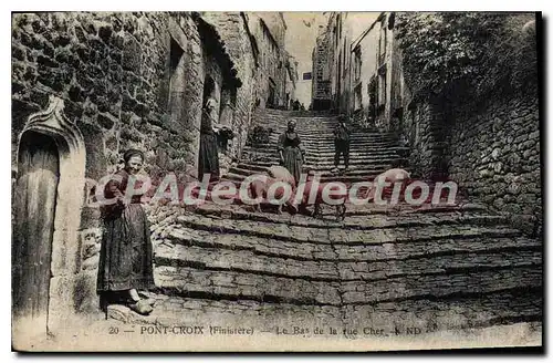 Ansichtskarte AK Pont Croix Finistere le Bas de la rue Cher cochon truie