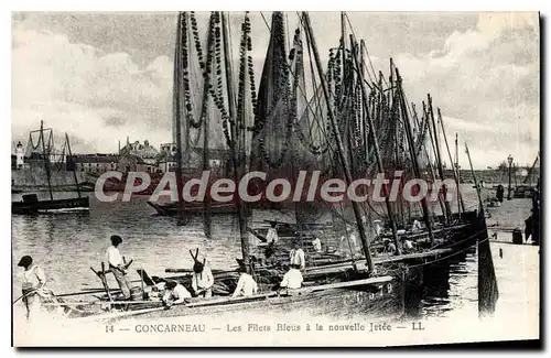 Cartes postales Cancarneau les Filets Bleus � la nouvelle Jetee