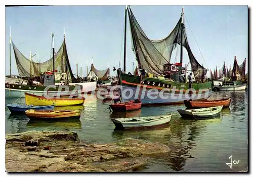 Moderne Karte Bateaux de peche dans le port de Lesconil Finistere