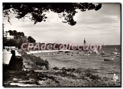 Moderne Karte Benodet Finistere la Corniche la plage du Petit Phare et le petit Phare