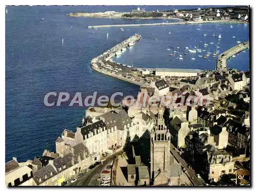 Moderne Karte Roscoff Finistere l'eglise et le port