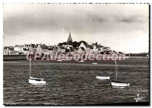 Moderne Karte Roscoff Finistere la Ville et le port � maree haute