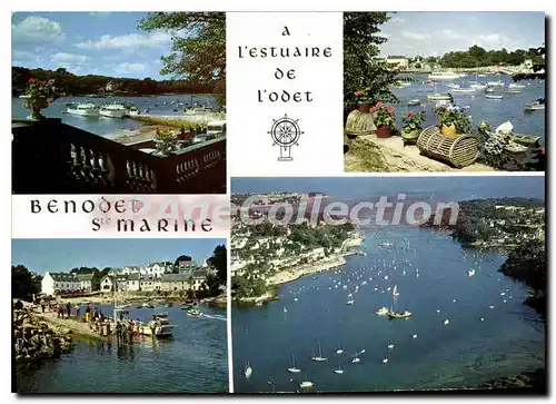 Cartes postales moderne La Bretagne Pittoresque l'estuaire de l'odet les ports de Benodet et Ste Marine port de peche s