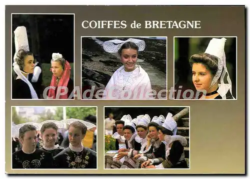 Cartes postales moderne Coiffes de Bretagne coiffes du pays Bigouden du Tregor pays Glazik pays de Lorient pays de Foue